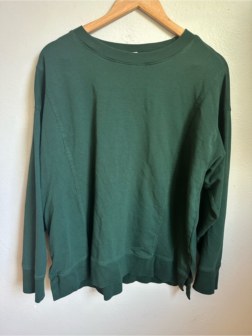 Zella Luxe French Terry Oversized Sweatshirt Green Size L